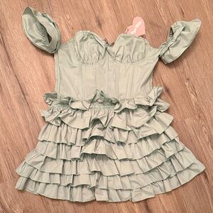 Sugar Thrillz Sage Ruffled Dress